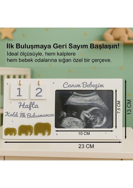 Ultrason Geri Sayım Çerçevesi| Hamile Hediyelik, 40 Hafta Hamilelik Takvimi, Ilk Fotoğrafım Sonogram fırsatları