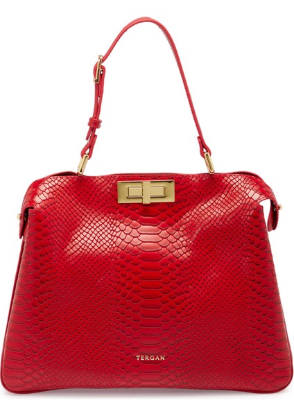 Kırmızı Hakiki Deri Kadın El Çantası - S25K1BC80444-D5J