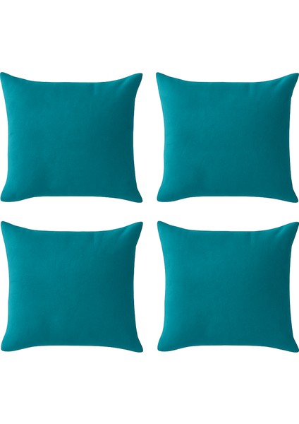 Turkuaz Kırlent Kılıfı 4'lü Set - Gizli Fermuarlı - Kadife Dokulu fiyatları