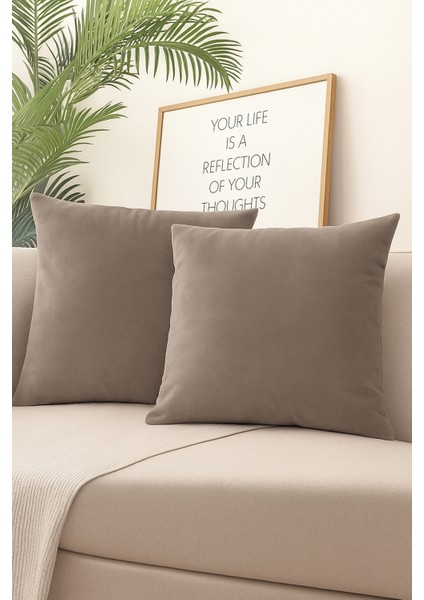 Vizon Kırlent Kılıfı 4'lü Set - Gizli Fermuarlı - Kadife Dokulu