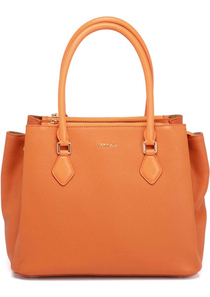 Turuncu Hakiki Deri Kadın El Çantası - S25Y1BC79483-L7I