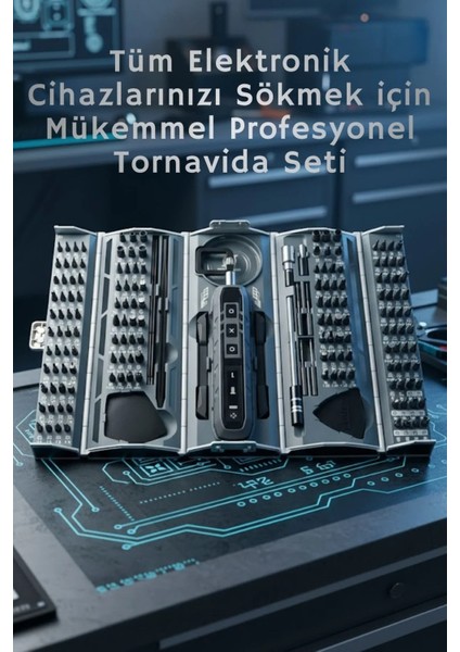 180 Parça Şarjlı Mini Tornavida Seti – Tüm Cihazlara Uyumlu Manyetik Hassas Tornavida Seti fiyatları