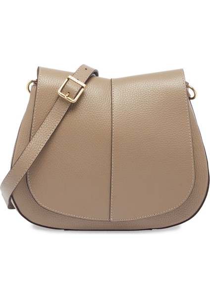 Bej Hakiki Deri Kadın Çapraz Askılı Çanta - S25K1BC80241-S95