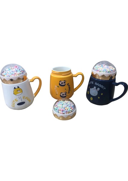 Renkli Top Tasarımlı Seramik Kupa Bardak