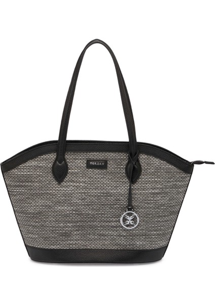 Gri Hasır Hakiki Deri Kadın El Çantası - S25Y1BC80464-V9H