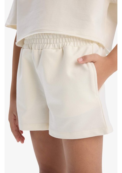 Kız Çocuk 2'li Takım Baskılı Kısa Kollu Tişört Şort E0730A825SM