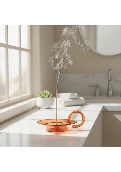 Cam Tütsü Tutucu Pirinç Dokuz Delikli Tütsü Çubuk Tutucu Cam Kül Tutucu ile Meditasyon Yoga Spa Için Tütsü Brülör (Yurt Dışından) indirimleri