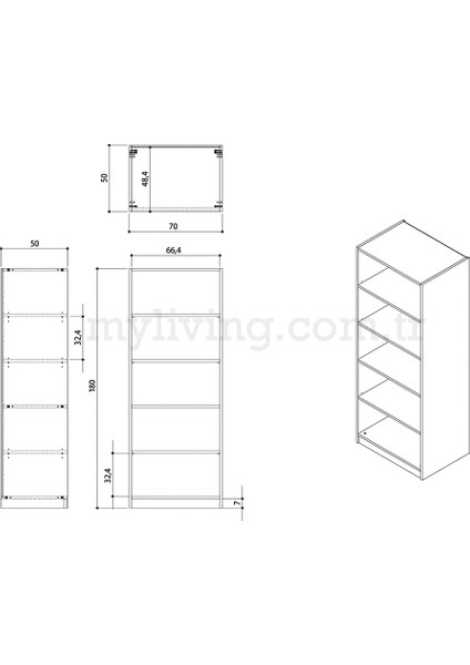 My Living 2 Kapaklı Elbise Dolabı 180X70X50CM 01102502 indirimleri