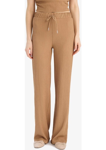 Straight Fit Beli Lastikli Cepli Bürümcük Pantolon E3408AX25SP