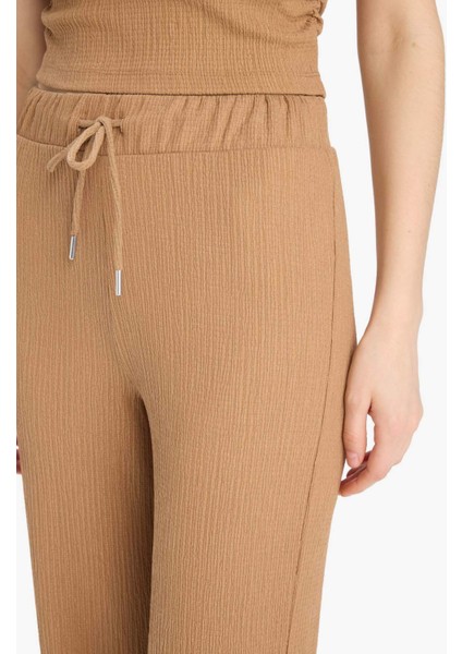 Straight Fit Beli Lastikli Cepli Bürümcük Pantolon E3408AX25SP