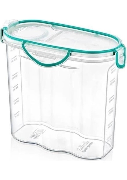 çınar ticaret kilitli kapaklı contalı hava,su sıvı geçirmez 1,7 litre erzak saklama kabı-sa585