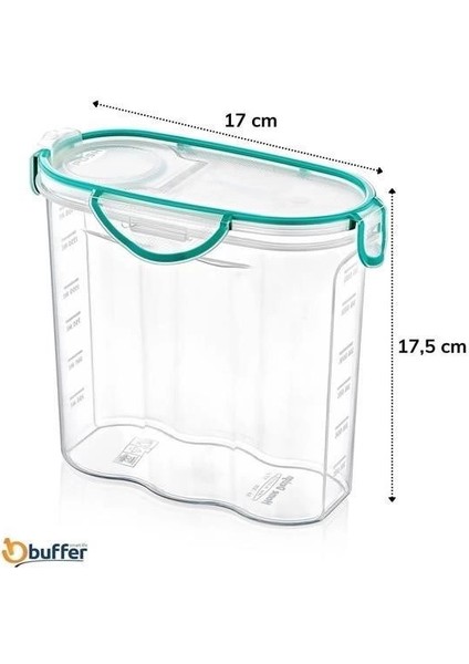 çınar ticaret kilitli kapaklı contalı hava,su sıvı geçirmez 1,7 litre erzak saklama kabı-sa585 fırsatları