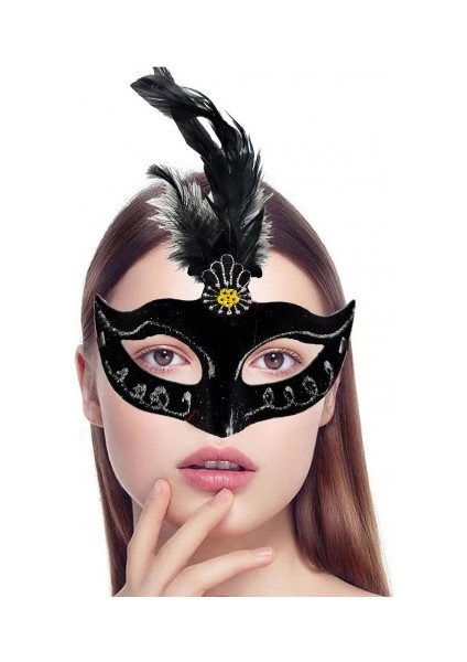 çınar ticaret siyah tüylü süet parti maskesi fiyatları