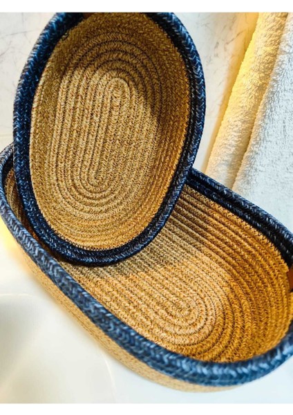 Lüks Jüt Hasır Desenli Sepet Dolap Içi Düzenleyici, Saklama Sepeti, 2 Adet Sepet 30*20*10 modelleri