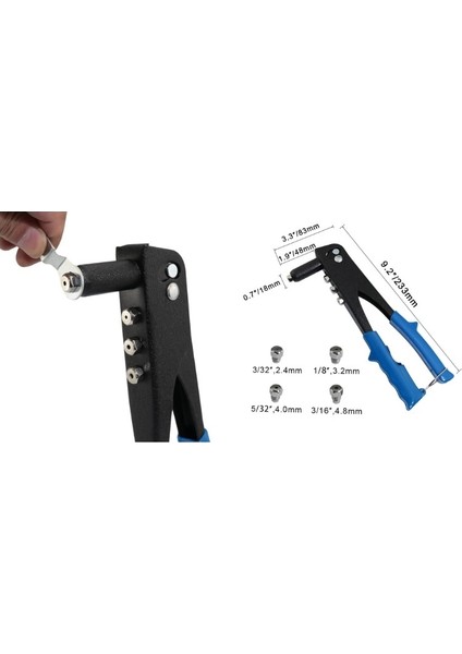 çınar ticaret kalınlık tek yönlü el perçin tabancası 40 yedekli ve 4 çeşit perçim modelleri