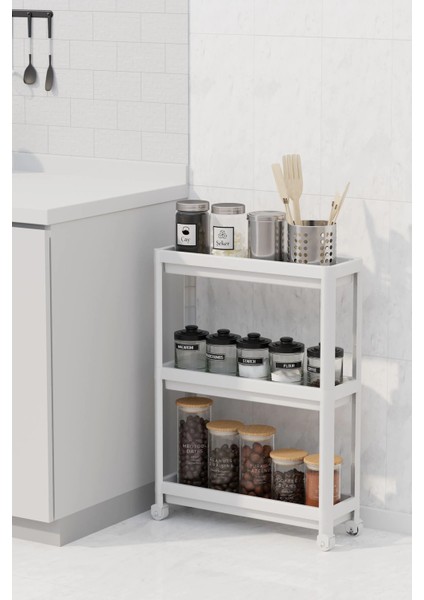 çınar ticaret tekerlekli 3 katlı çok amaçlı raf ünitesi - banyo mutfak düzenleyici organizer raf fırsatları