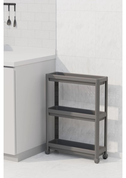 çınar ticaret tekerlekli 3 katlı çok amaçlı raf ünitesi - banyo mutfak düzenleyici organizer raf indirimleri