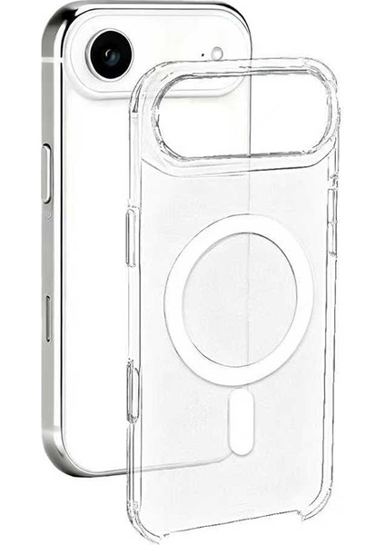 iPhone 17 Air Uyumlu Kılıf Orjin M-Safe Şarj Özellikli Ic Çipli Sert Kapak Şeffaf