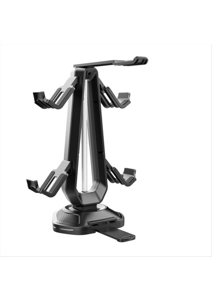 Çok Fonksiyonlu Oyun Denetleyicisi Kulaklık Standı Rgb Aydınlatma Çift USB Şarj Bağlantı Noktaları Masa Denetleyici Tutucu (Yurt Dışından)