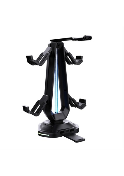 Çok Fonksiyonlu Oyun Denetleyicisi Kulaklık Standı Rgb Aydınlatma Çift USB Şarj Bağlantı Noktaları Masa Denetleyici Tutucu (Yurt Dışından) modelleri