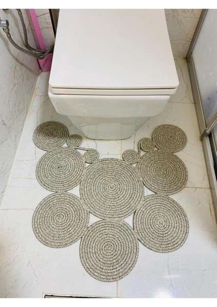 Jüt, Hasır, Paspas, Banyo Paspası, Klozet Önü Paspası, Klozet Paspas, Çift Taraflı