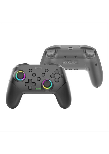 S80 Switch2/switch/lite/oled Rgb Aydınlatma Kontrol Cihazı Için Kablosuz Bluetooth Denetleyici 6 Eksen + Titreşim + Turbo Siyah (Yurt Dışından)