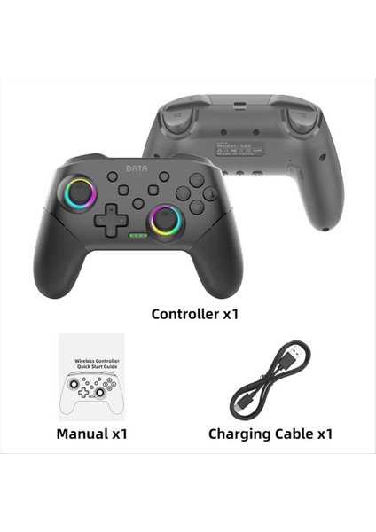 S80 Switch2/switch/lite/oled Rgb Aydınlatma Kontrol Cihazı Için Kablosuz Bluetooth Denetleyici 6 Eksen + Titreşim + Turbo Siyah (Yurt Dışından) fiyatları