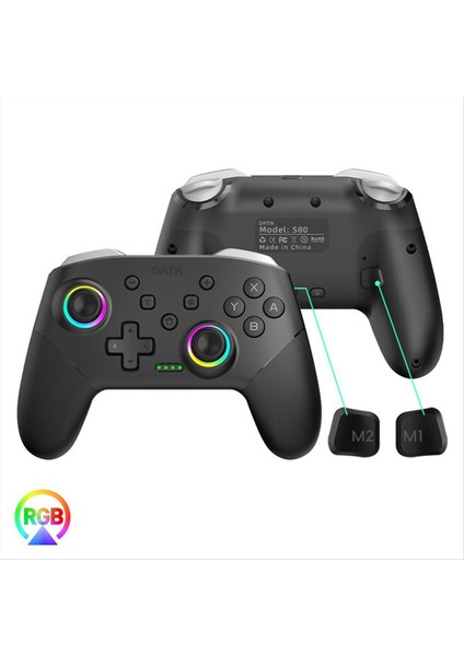 S80 Switch2/switch/lite/oled Rgb Aydınlatma Kontrol Cihazı Için Kablosuz Bluetooth Denetleyici 6 Eksen + Titreşim + Turbo Siyah (Yurt Dışından) indirimleri