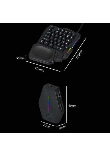 35KEY Ergonomi Rgb Oyun Klavyesi+Klavye ve Fare Dönüştürücü+Fare 5 Içinde 1 Mobil Oyun Combo Kiti Pubg Için (Yurt Dışından) modelleri