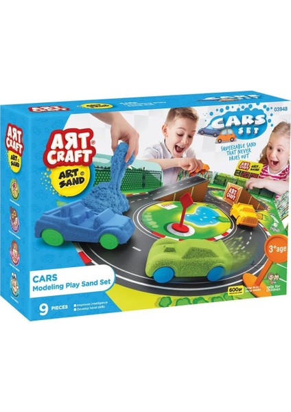 çınar ticaret 03948 artsand arabalar kum seti 600 gr -fentoys modelleri