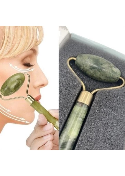 çınar ticaret özel süngerli kutusunda kırılmaz çift taraflı 2li cilt yüz masaj aleti jade roller yeşim taş