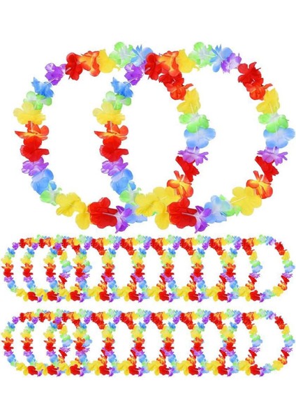 çınar ticaret hawaii çiçekli boyun kolyesi - renkli tropikal parti leisi 12 adet fiyatları
