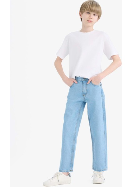 Erkek Çocuk Straight Fit Düz Paça Jean Pantolon D9012A825SM
