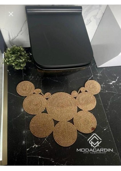Hasır Jüt Modern Klozet Önü Paspası