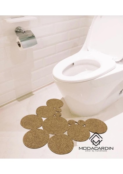 Hasır Jüt Modern Klozet Önü Paspası modelleri