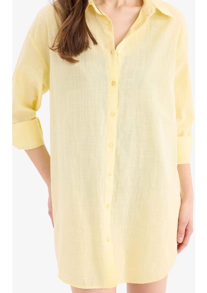 Regular Fit Pamuklu Plaj Gömleği-Fall in Love