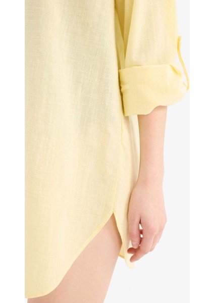 Regular Fit Pamuklu Plaj Gömleği-Fall in Love