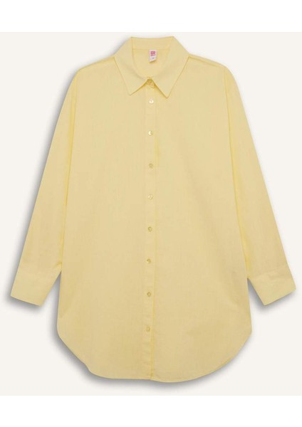 Regular Fit Pamuklu Plaj Gömleği-Fall in Love