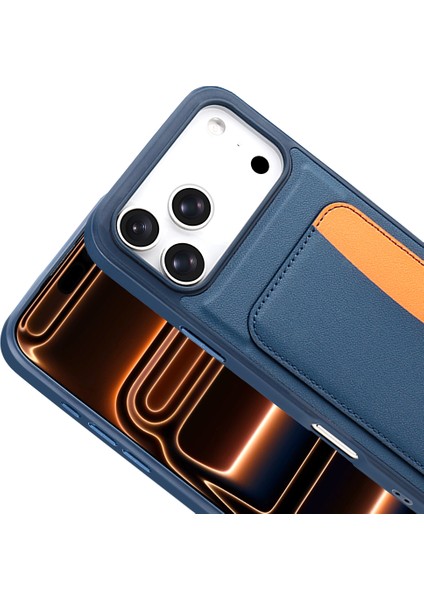 iPhone 17 Pro Uyumlu Kılıf Kartlıklı X-Kart Silikon Lacivert fiyatları