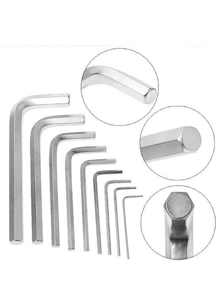 çınar ticaret 10 parça çelik alyan seti kısa düz köşe alyan anahtar takımı fiyatları