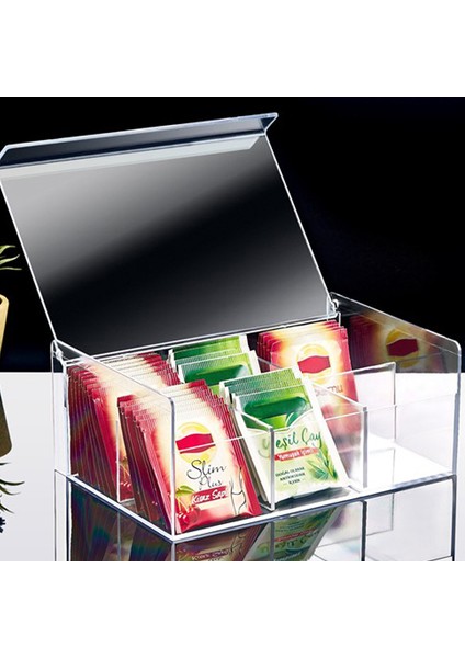 Çok Amaçlı 6 Bölmeli Poşet Çay Saklama Kutusu (Tabanı Desenli) fiyatları