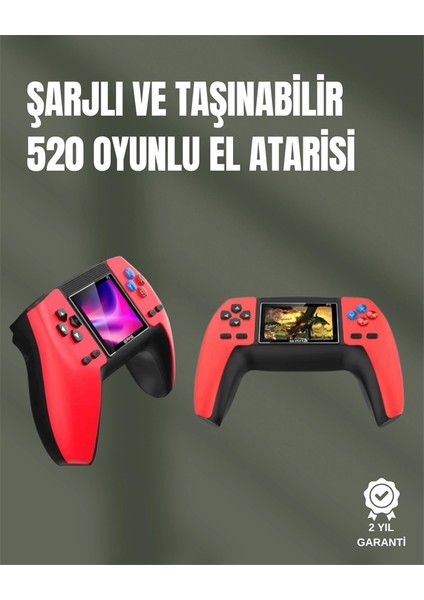 çınar ticaret p5 gamepad retro konsol – nostaljik oyun deneyimi, 520 klasik oyun seçeneği