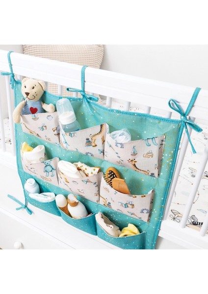 çınar ticaret baby 9 cepli bağlamalı beşik kenarı düzenleyici (yeşil) fiyatları