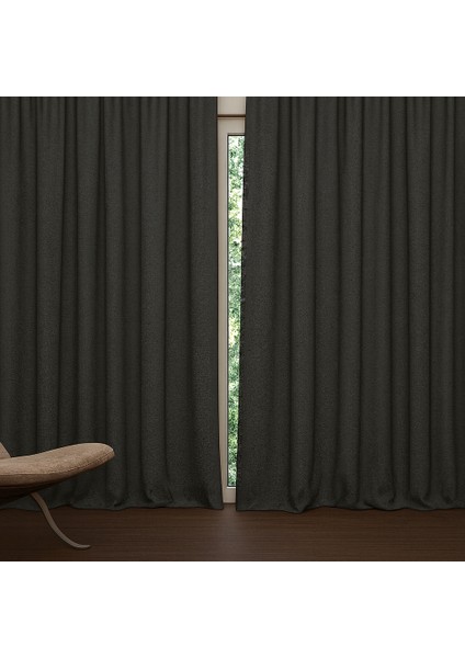 Antrasit Işık Geçirmez Termal Kornişli Blackout Karartma Saten Güneşlik Perde Enxboy fiyatları