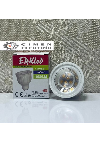 çınar ticaret erkled erk 2094 gu10 lensli ampül 12w 4000k ılık beyaz fiyatları