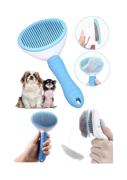 çınar ticaret otomatik temizlenen evcil hayvan tarağı mavi