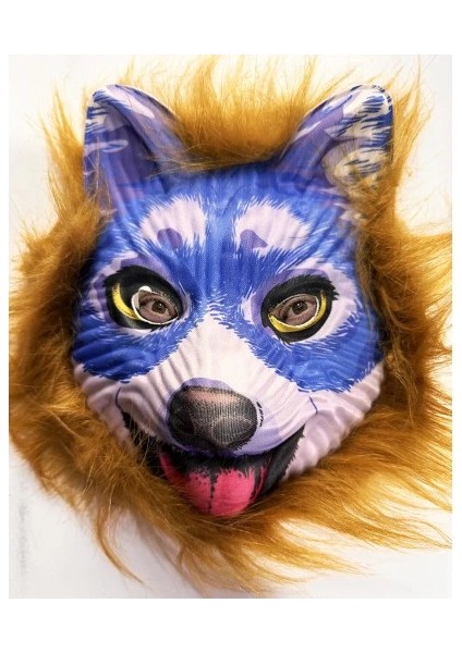 çınar ticaret kahverengi saçlı mavi yüz sevimli köpek maskesi 30 no