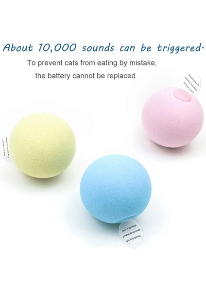 çınar ticaret sesli ve akıllı kedi oyuncak topu - 50 mm, hayvan sesli, eğlenceli kedi oyuncağı