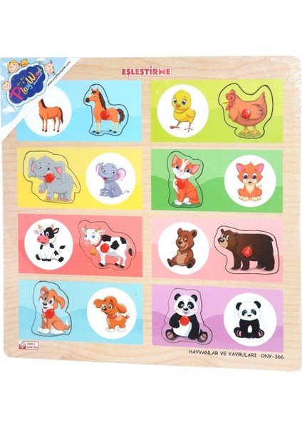 çınar ticaret ony-366-367 ahşap tutmalı eşleştirme -hayvanlar ve yavruları