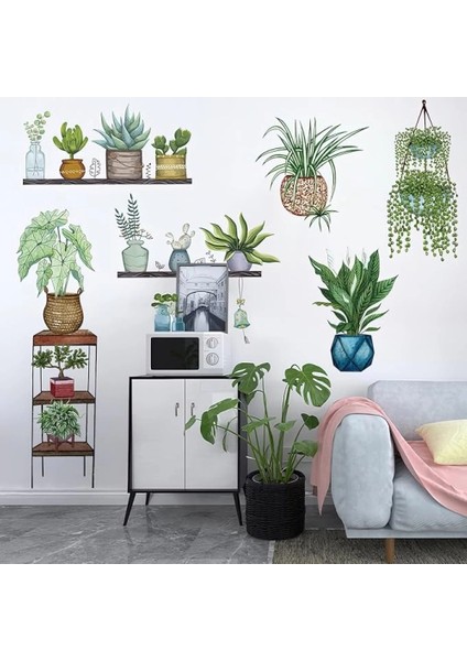 çınar ticaret tropikal bitkiler duvar stickerı model d